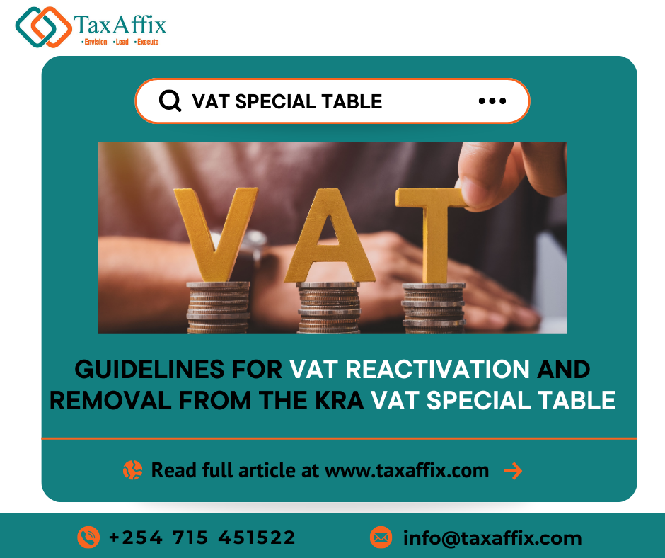 How Taxpayers Can Be Removed From The VAT Special Table